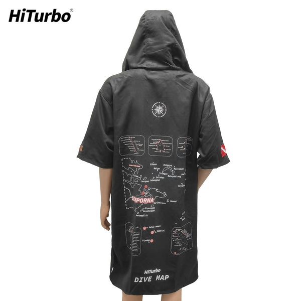 【 Semporna】HiTurbo Dive maps microfiber zipperd robe