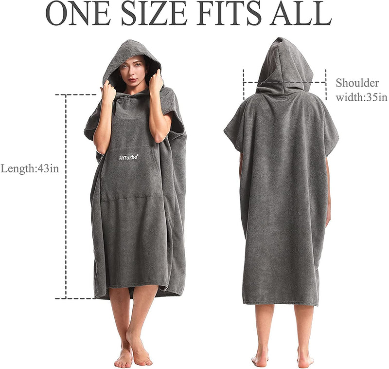 HiTurbo® microfiber Terry Surfing Poncho Changing Robe