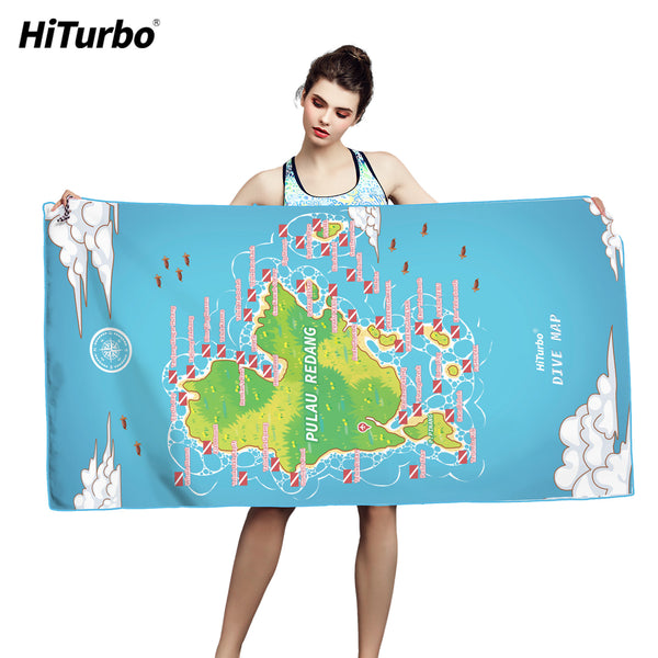 【Pulau Redang】HiTurbo Dive Maps  Microfiber Quick Dry Beach Towel   sand free