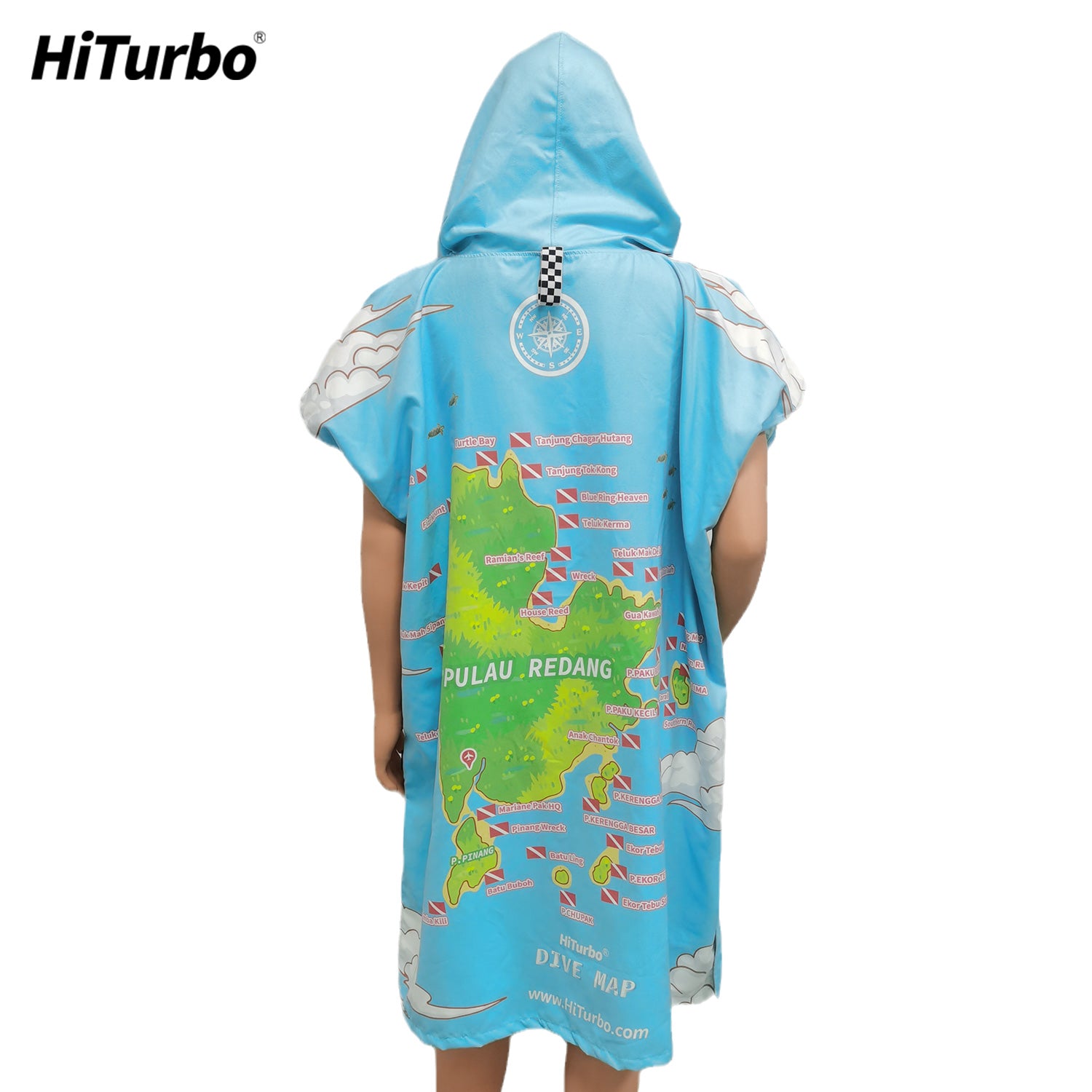 Bale Robe Map Rode Pulau Redang】HiTurbo Dive maps microfiber changing robe