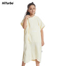 HiTurbo® Kids fleece Changing Robe Towel Poncho without sleeve