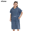 HiTurbo® Kids microfiber terry Changing Towel Robe,Hooded Absorbent Surf Poncho Swimming Bathrobe