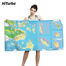 【Semporna】HiTurbo Dive Maps  Microfiber Quick Dry Beach Towel sand free