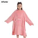 HiTurbo kids microfiber fleece robe with long sleeve