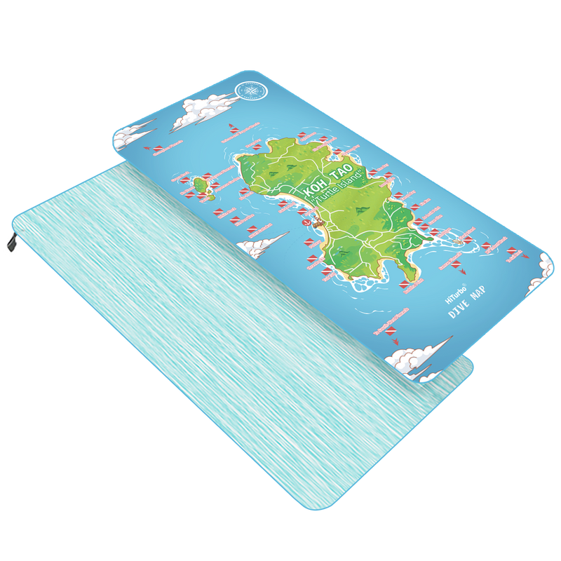 【KOH TAO】HiTurbo Dive Maps  Microfiber Quick Dry Beach Towel   sand free
