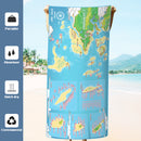 【Semporna】HiTurbo Dive Maps  Microfiber Quick Dry Beach Towel sand free