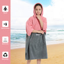 HiTurbo  Kids Microfiber Terry Changing Towel Robe,Hooded Absorbent Surf Poncho Swimming