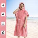 HiTurbo® Kids fleece Changing Robe Towel Poncho without sleeve