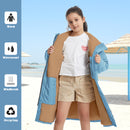 HiTurbo® Kids Waterproof Changing Robe Windproof Warm Robe Oversized Coat swimming  Poncho with Fleece Lining