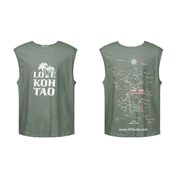 【Koh Tao】 HiTurbo dive maps  100% cotton shirt