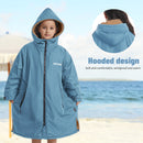 HiTurbo® Kids Waterproof Changing Robe Windproof Warm Robe Oversized Coat swimming  Poncho with Fleece Lining