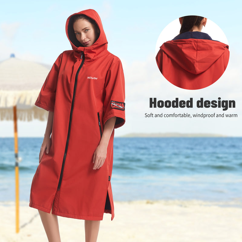 HiTurbo Waterproof Windproof Surf Poncho changing robe