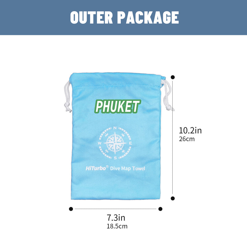 【Phuket】HiTurbo Dive Maps  Microfiber Quick Dry Beach Towel   sand free