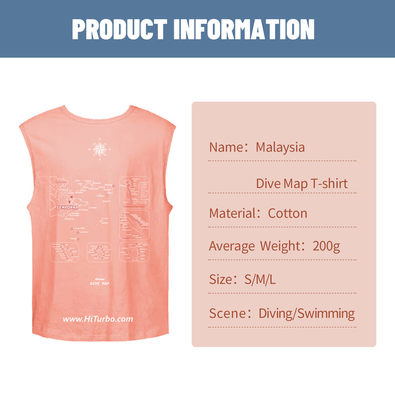 【Semporna】HiTurbo Dive maps 100% cotton shirt