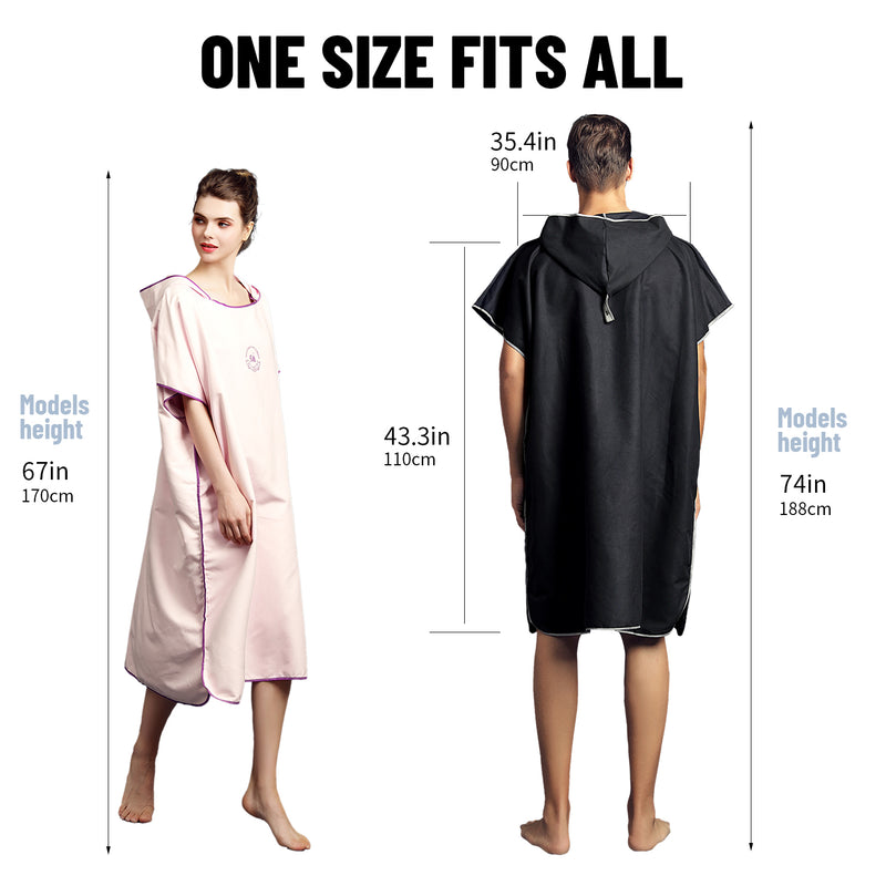 HiTurbo®  Microfiber Quick Dry Changing Robe hooded Towel