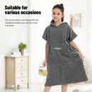 HiTurbo® Kids microfiber terry Changing Towel Robe,Hooded Absorbent Surf Poncho Swimming Bathrobe