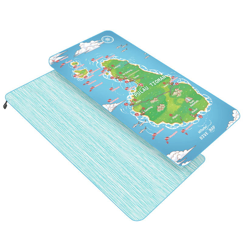 【Pulau Tioman】HiTurbo Dive Maps  Microfiber Quick Dry Beach Towel   sand free