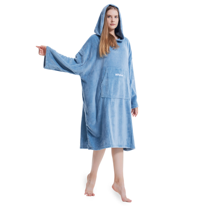 HiTurbo® Microfiber Fleece Long Sleeve Robe