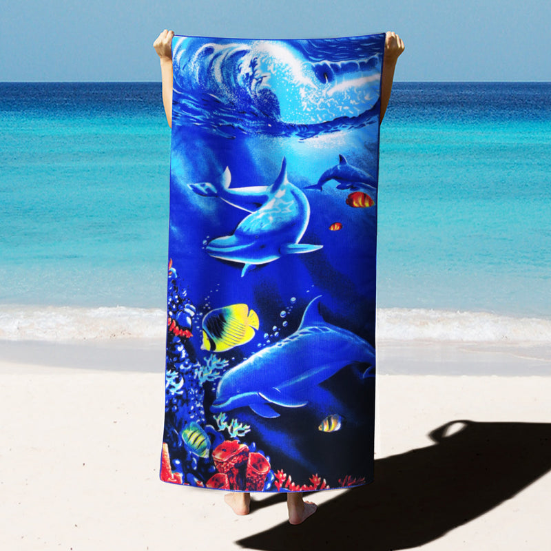 Microfiber Terry Printing Beach Towel for travel swimming, diving ,surfing ,bath