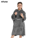HiTurbo kids microfiber fleece robe with long sleeve