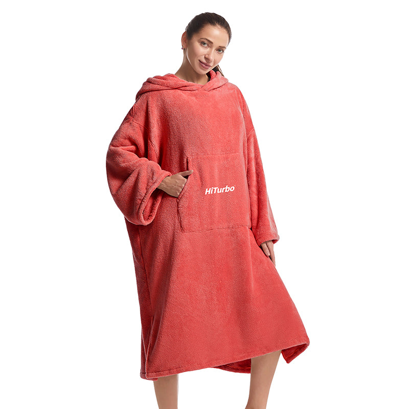 HiTurbo® Microfiber Fleece Long Sleeve Robe
