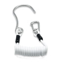 HiTurbo Diving Stainless Steel Single Hook, Spring Anti-Lost Reef Hook with Spiral Coil Lanyard