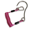 HiTurbo Diving Stainless Steel Single Hook, Spring Anti-Lost Reef Hook with Spiral Coil Lanyard