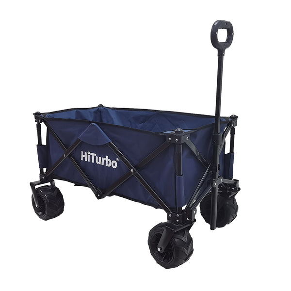 HiTurbo® Collapsible Folding Wagon, Wagon Cart Heavy Duty Foldable with Removable Wheels,