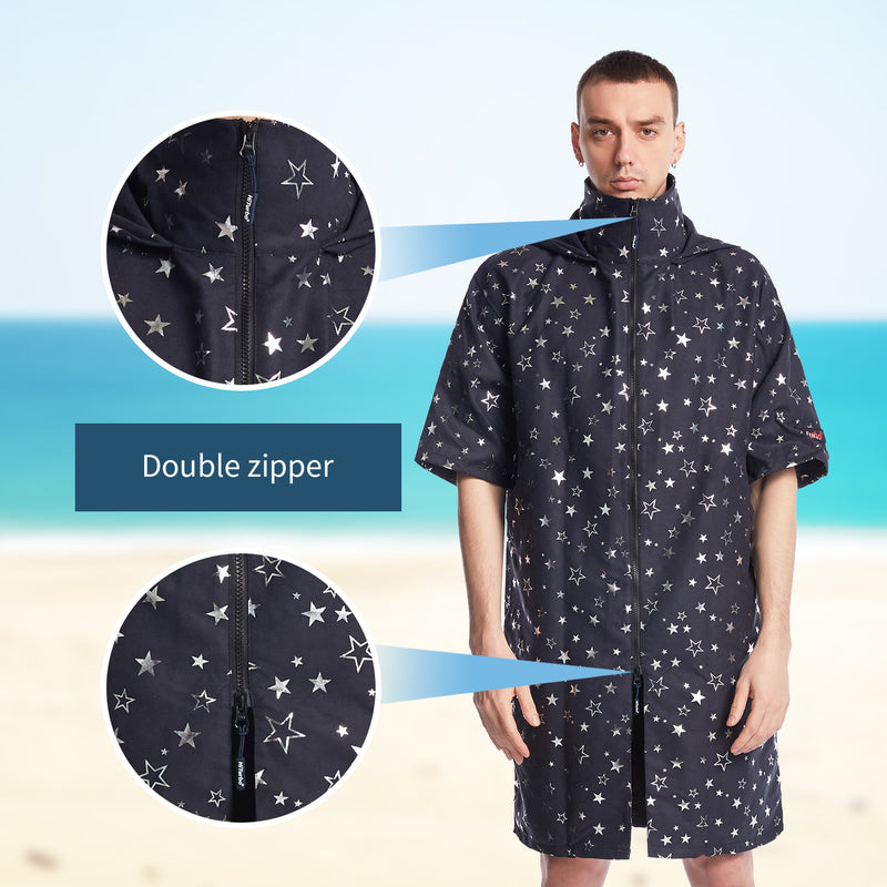 HiTurbo Adult Quick Dry Changing Robe With Star Printing