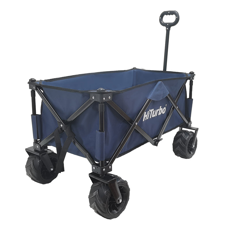 HiTurbo® Collapsible Folding Wagon, Wagon Cart Heavy Duty Foldable with Removable Wheels,