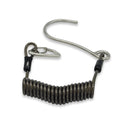 HiTurbo Diving Stainless Steel Single Hook, Spring Anti-Lost Reef Hook with Spiral Coil Lanyard