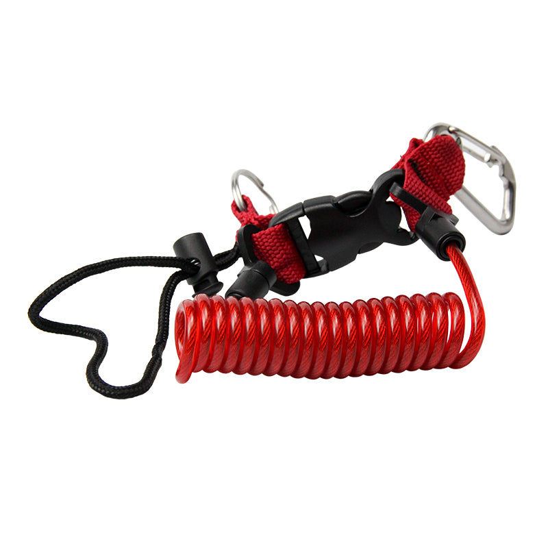 HiTurbo® Heavy Duty Dive & Fishing Lanyard Snappy Coil, 3.25" Stainless Clips,
