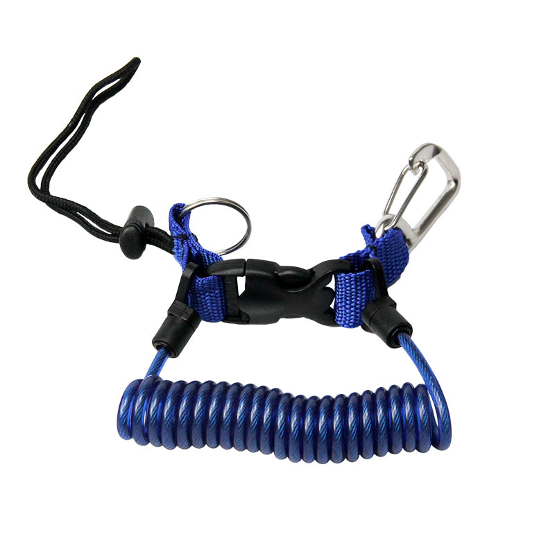 HiTurbo® Heavy Duty Dive & Fishing Lanyard Snappy Coil, 3.25" Stainless Clips,